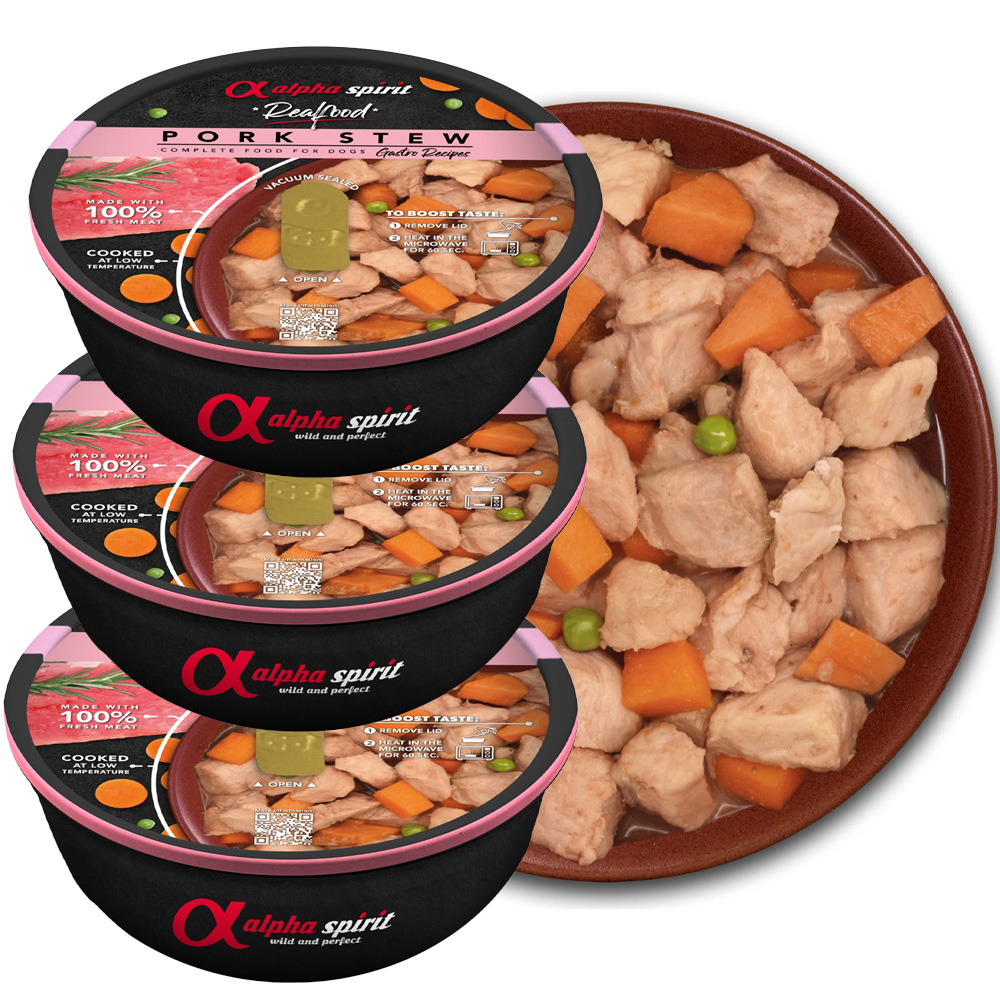 Alpha Spirit Real Food Pork Karma Mokra dla Psa Wieprzowina 3x280g